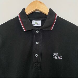 Lacoste Large Crocodile Men’s Cotton Polo Shirt Black Sz S (3)
